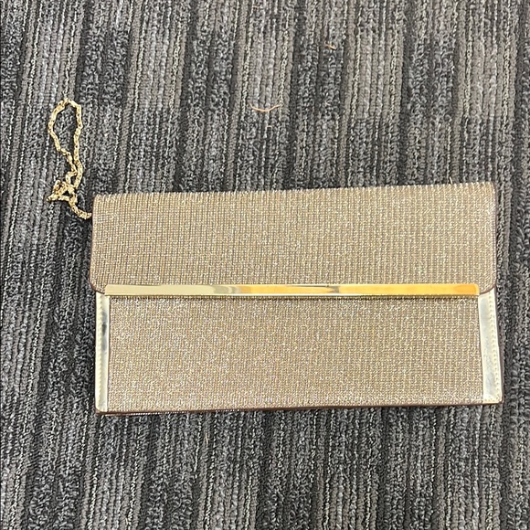 Gianni Bini Gold Clutch with Metallic Trim - Picture 1 of 3